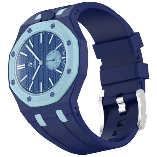 Integrated Stainless Steel Pin Buckle Contrast Color Silicone Watch Band, For Swatch Royal Pop