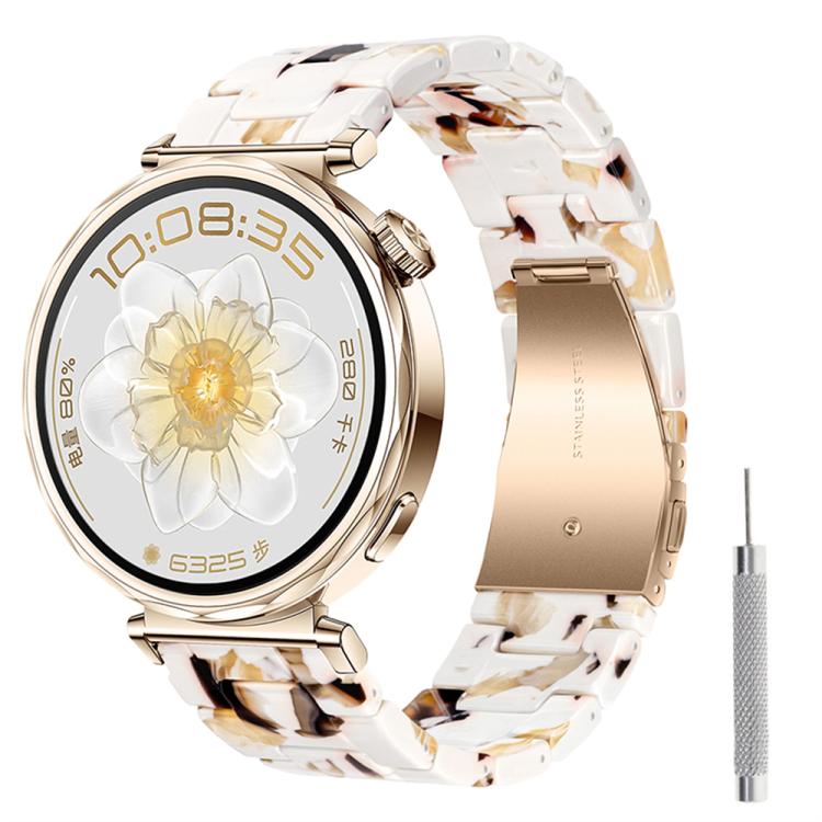 Butterfly Clasp Three Beads Resin Watch Band with Removal Tool, 18mm, 20mm