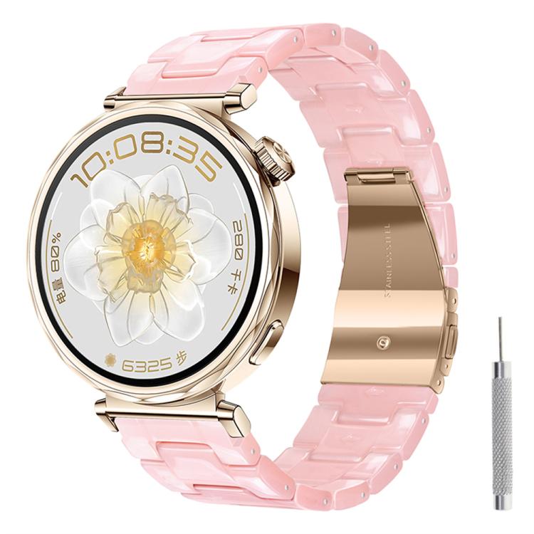Butterfly Clasp Three Beads Resin Watch Band with Removal Tool, 18mm, 20mm
