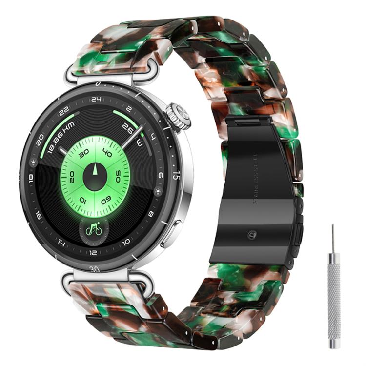 Butterfly Clasp Three Beads Resin Watch Band with Removal Tool, 18mm, 20mm