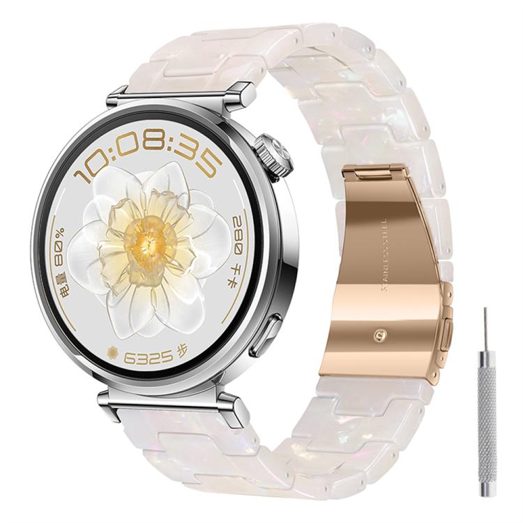 Butterfly Clasp Three Beads Resin Watch Band with Removal Tool, 18mm, 20mm