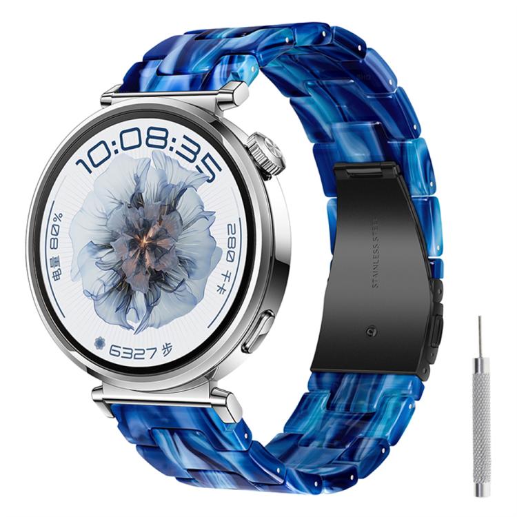 Butterfly Clasp Three Beads Resin Watch Band with Removal Tool, 18mm, 20mm
