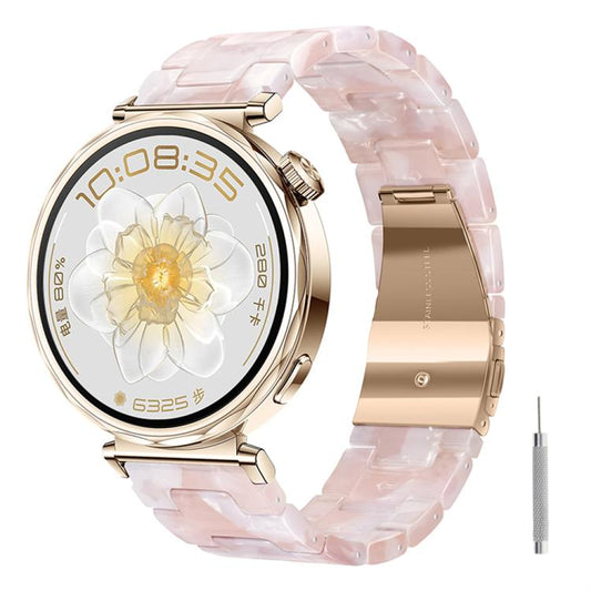 Butterfly Clasp Three Beads Resin Watch Band with Removal Tool, 22mm