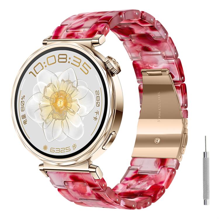 Butterfly Clasp Three Beads Resin Watch Band with Removal Tool, 22mm