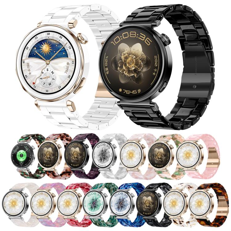 Butterfly Clasp Three Beads Resin Watch Band with Removal Tool, 18mm, 20mm