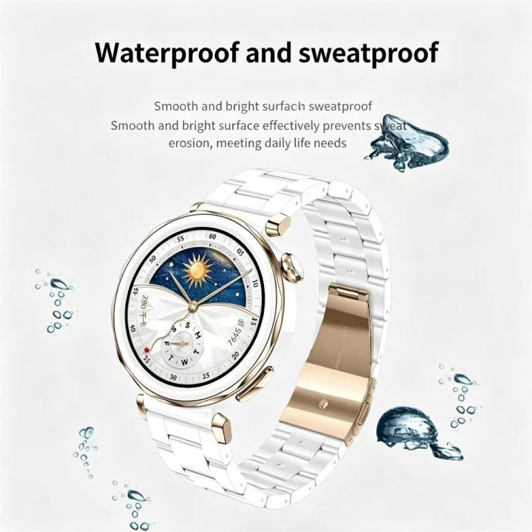 Butterfly Clasp Three Beads Resin Watch Band with Removal Tool, 18mm, 20mm