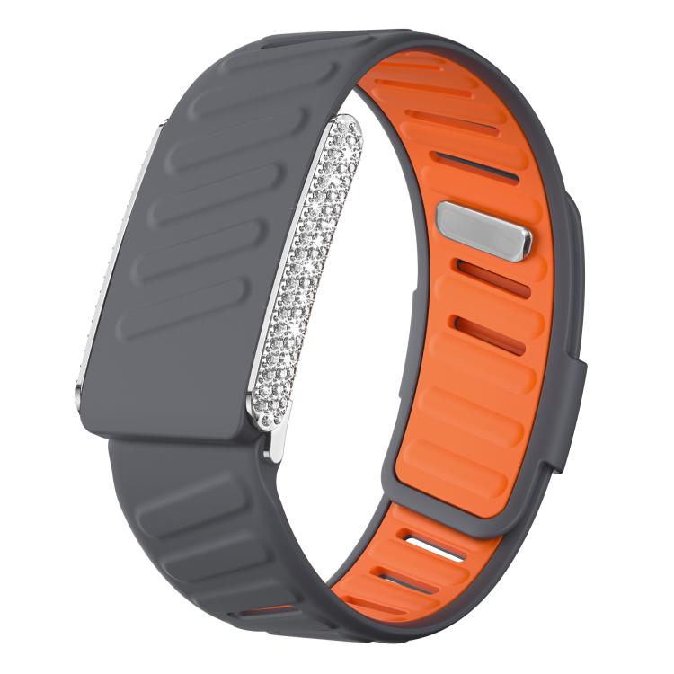 Full Diamond Style Two Color Silicone Watch Band, For WHOOP 5.0 Regular