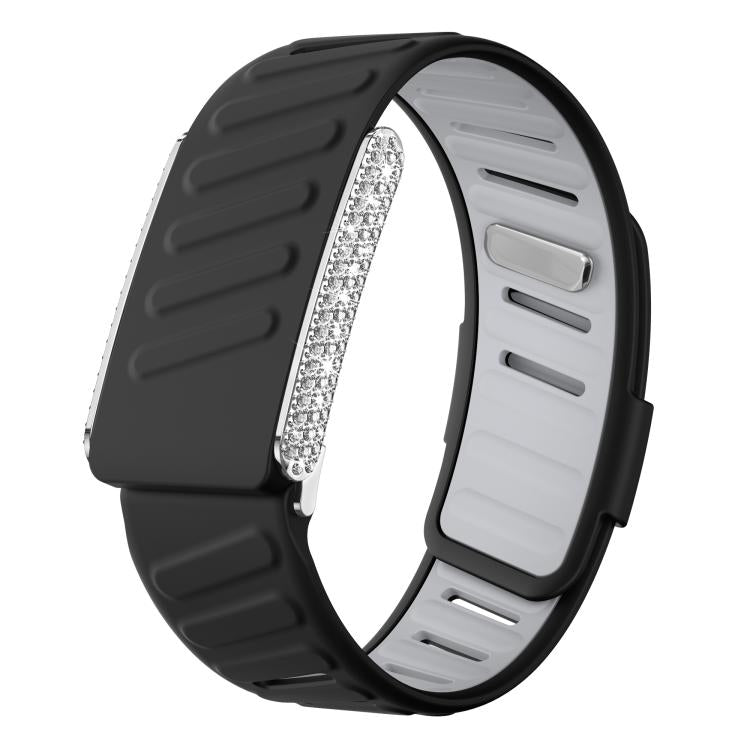 Full Diamond Style Two Color Silicone Watch Band, For WHOOP 5.0 Regular