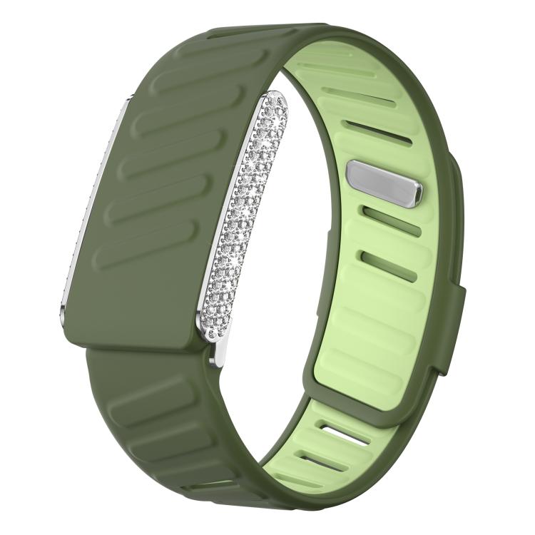 Full Diamond Style Two Color Silicone Watch Band, For WHOOP 5.0 Regular