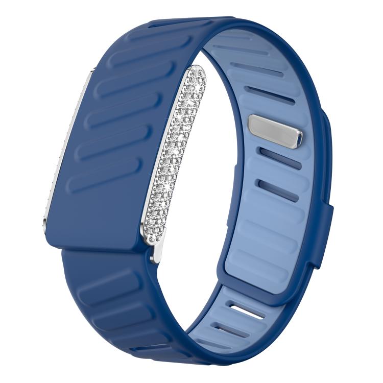 Full Diamond Style Two Color Silicone Watch Band, For WHOOP 5.0 Regular