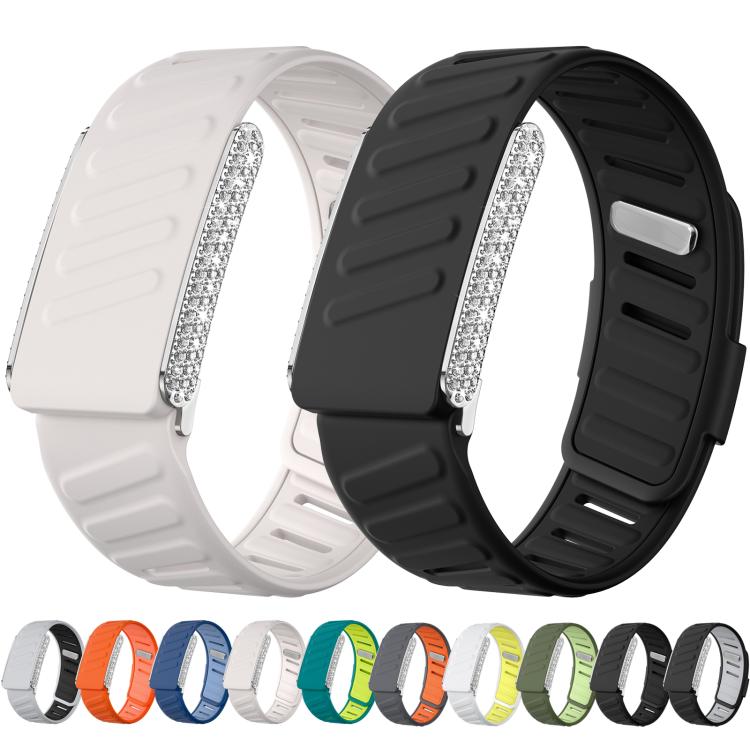 Full Diamond Style Two Color Silicone Watch Band, For WHOOP 5.0 Regular