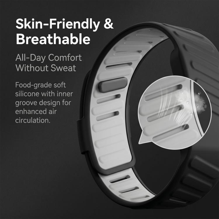 Full Diamond Style Two Color Silicone Watch Band, For WHOOP 5.0 Regular