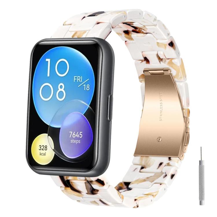 Butterfly Clasp Three Beads Resin Watch Band with Removal Tool, For Huawei Watch Fit 2, For Huawei Watch Fit, For Huawei Watch Fit 5 / Fit 5 Pro / Fit 4