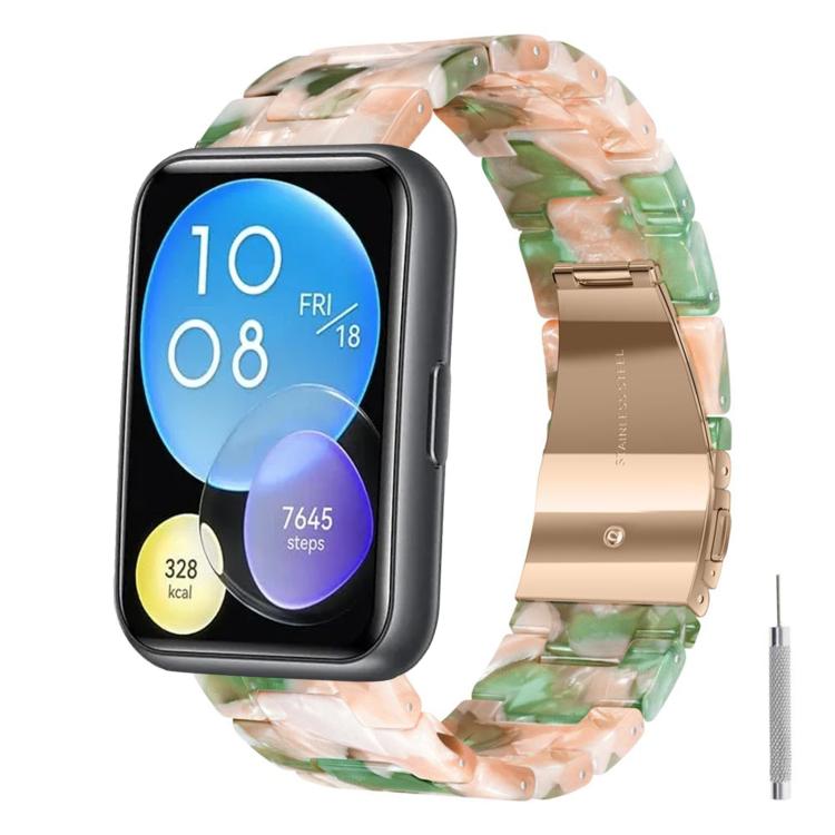 Butterfly Clasp Three Beads Resin Watch Band with Removal Tool, For Huawei Watch Fit 2, For Huawei Watch Fit, For Huawei Watch Fit 5 / Fit 5 Pro / Fit 4