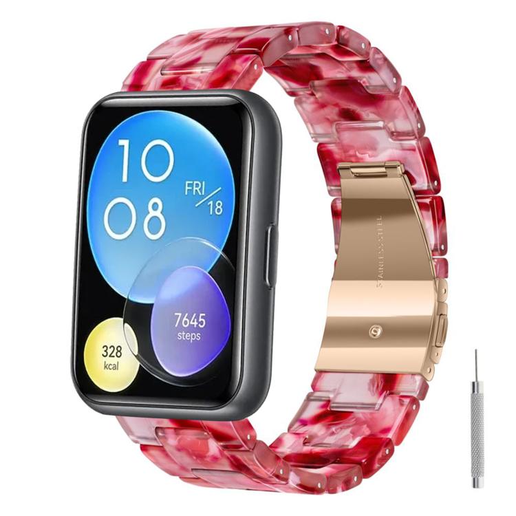Butterfly Clasp Three Beads Resin Watch Band with Removal Tool, For Huawei Watch Fit 2, For Huawei Watch Fit, For Huawei Watch Fit 5 / Fit 5 Pro / Fit 4
