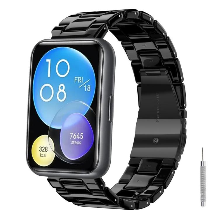 Butterfly Clasp Three Beads Resin Watch Band with Removal Tool, For Huawei Watch Fit 2, For Huawei Watch Fit, For Huawei Watch Fit 5 / Fit 5 Pro / Fit 4