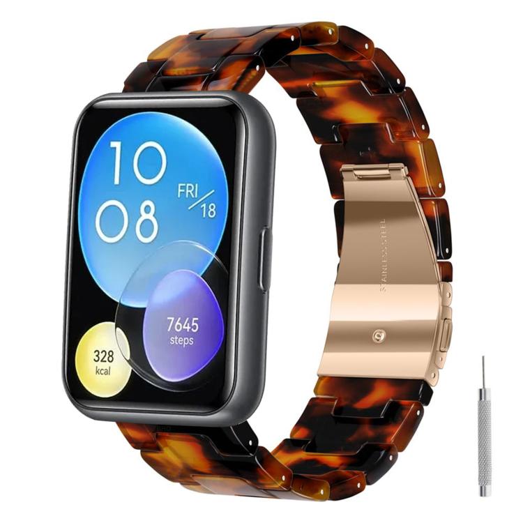 Butterfly Clasp Three Beads Resin Watch Band with Removal Tool, For Huawei Watch Fit 2, For Huawei Watch Fit, For Huawei Watch Fit 5 / Fit 5 Pro / Fit 4