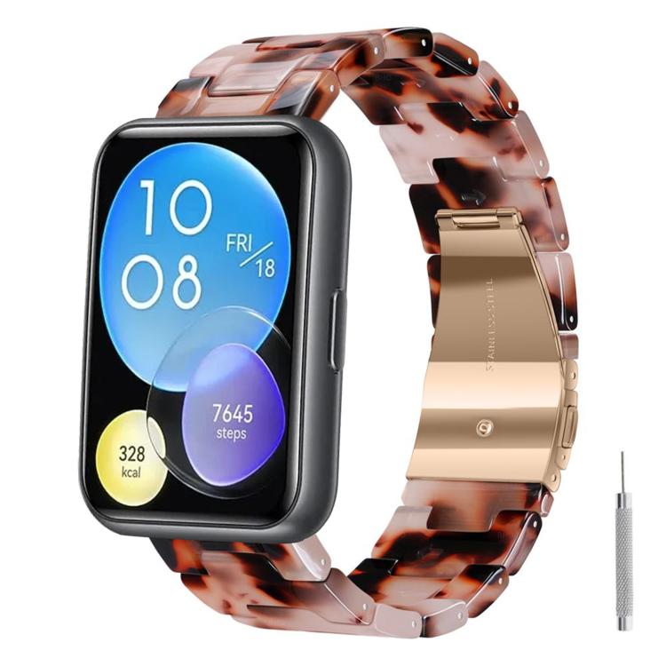 Butterfly Clasp Three Beads Resin Watch Band with Removal Tool, For Huawei Watch Fit 2, For Huawei Watch Fit, For Huawei Watch Fit 5 / Fit 5 Pro / Fit 4