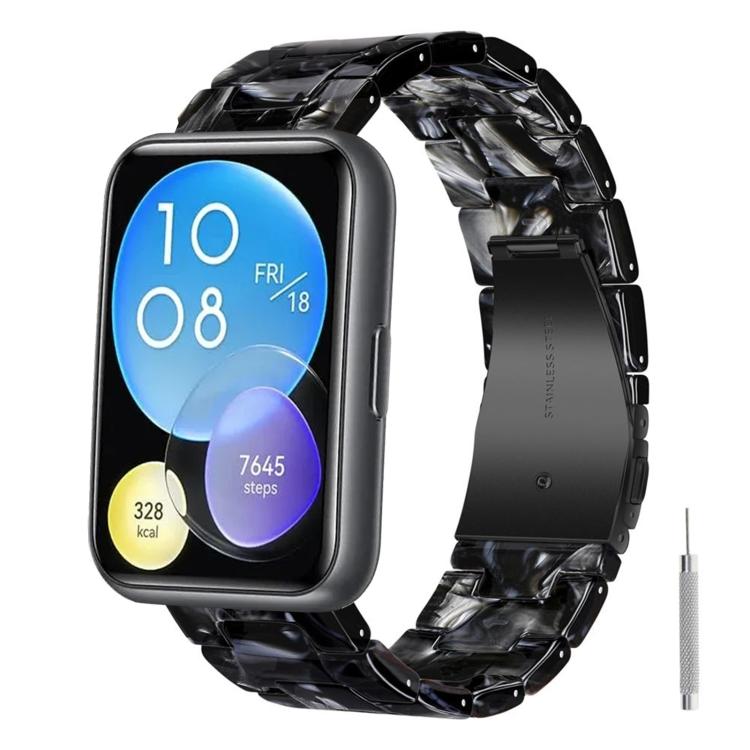 Butterfly Clasp Three Beads Resin Watch Band with Removal Tool, For Huawei Watch Fit 2, For Huawei Watch Fit, For Huawei Watch Fit 5 / Fit 5 Pro / Fit 4