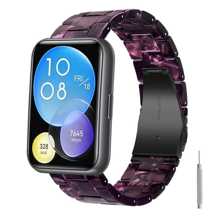 Butterfly Clasp Three Beads Resin Watch Band with Removal Tool, For Huawei Watch Fit 2, For Huawei Watch Fit, For Huawei Watch Fit 5 / Fit 5 Pro / Fit 4