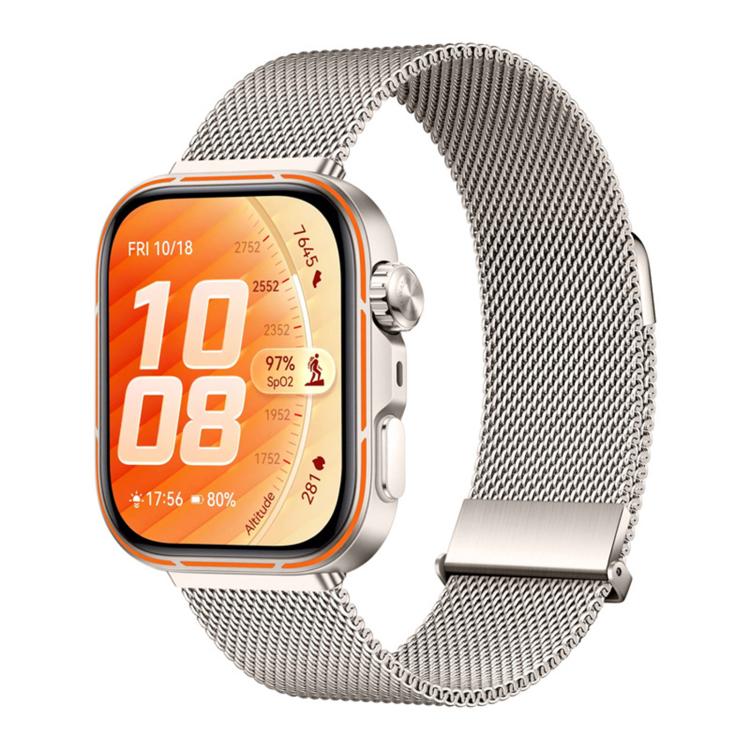 Two-Section Dual Magnetic Milanese Stainless Steel Watch Band, For Huawei Watch Fit 5 / Fit 5 Pro / Fit 4