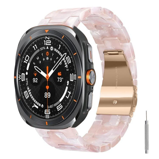 Butterfly Clasp Three Beads Resin Watch Band with Removal Tool, For Galaxy Watch Ultra2 2026 / 2025 / 1 2024, For Galaxy Watch9 / 8 / 8 Classic