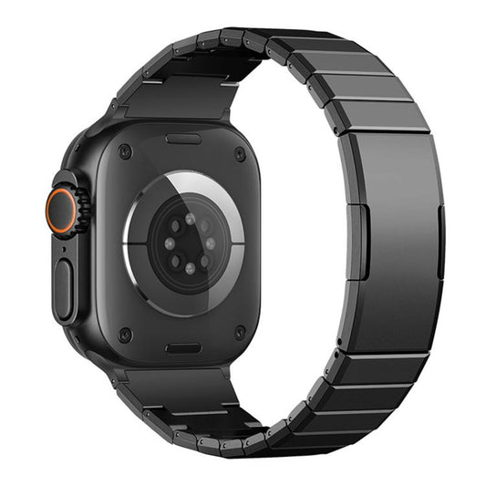 One Bead Butterfly Clasp Adjustable Link Stainless Steel Watch Band, For Apple Watch 42 / 44 / 45 / 46 / 49mm