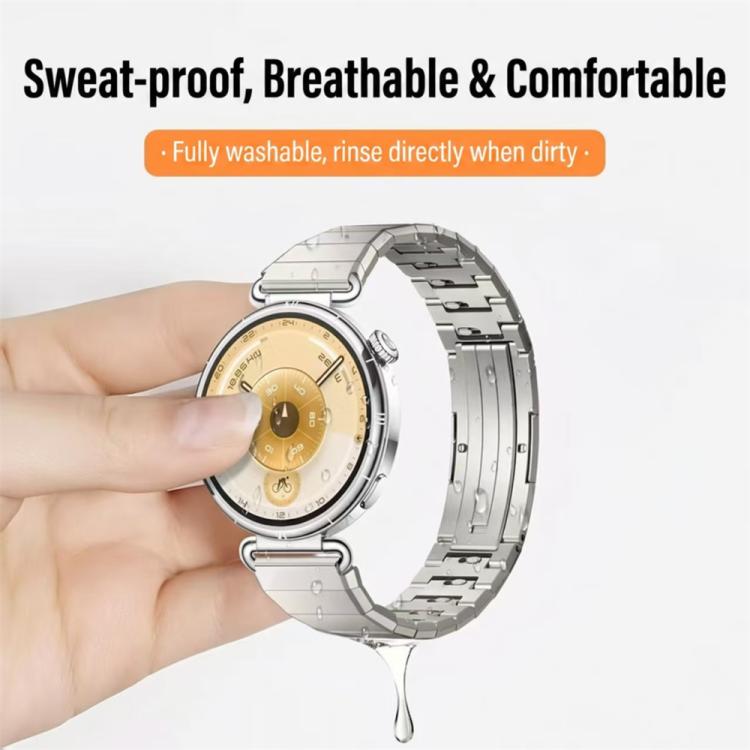 Quick Release Spring Bar One Bead Butterfly Clasp Adjustable Link Stainless Steel Watch Band, 18mm