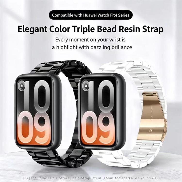 Butterfly Clasp Three Beads Resin Watch Band with Removal Tool, For Xiaomi Band 10 Pro / Redmi Watch 6 / 5