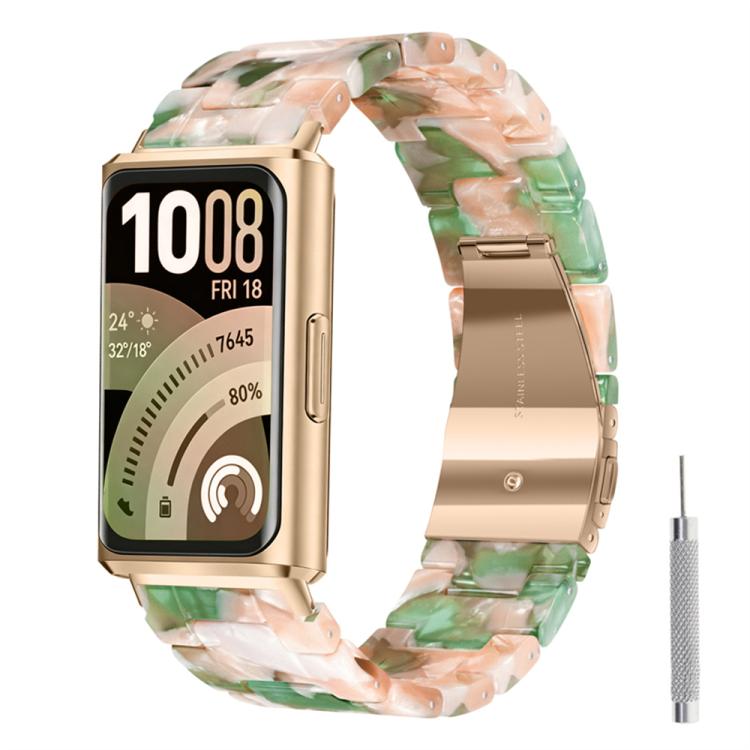 Butterfly Clasp Three Beads Resin Watch Band with Removal Tool, For Huawei Band 11 / Band 11 Pro