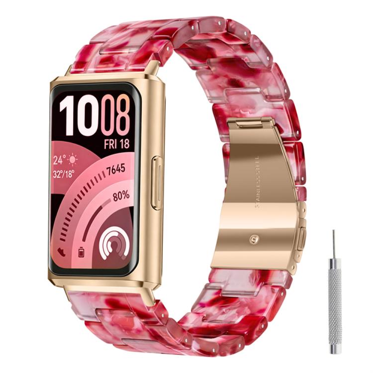Butterfly Clasp Three Beads Resin Watch Band with Removal Tool, For Huawei Band 11 / Band 11 Pro