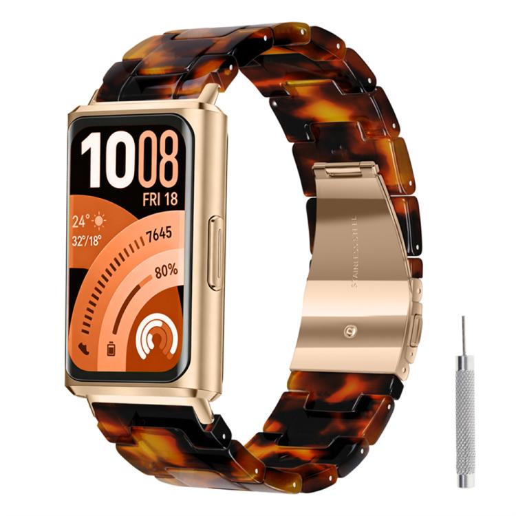 Butterfly Clasp Three Beads Resin Watch Band with Removal Tool, For Huawei Band 11 / Band 11 Pro