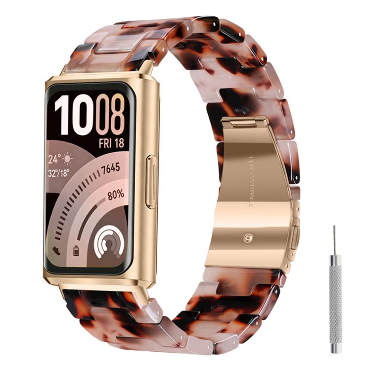 Butterfly Clasp Three Beads Resin Watch Band with Removal Tool, For Huawei Band 11 / Band 11 Pro
