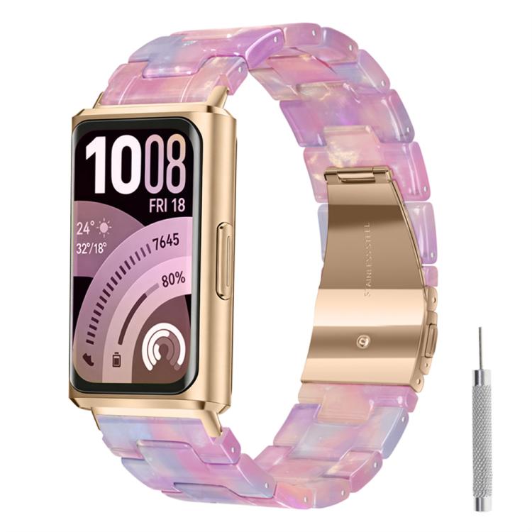 Butterfly Clasp Three Beads Resin Watch Band with Removal Tool, For Huawei Band 11 / Band 11 Pro