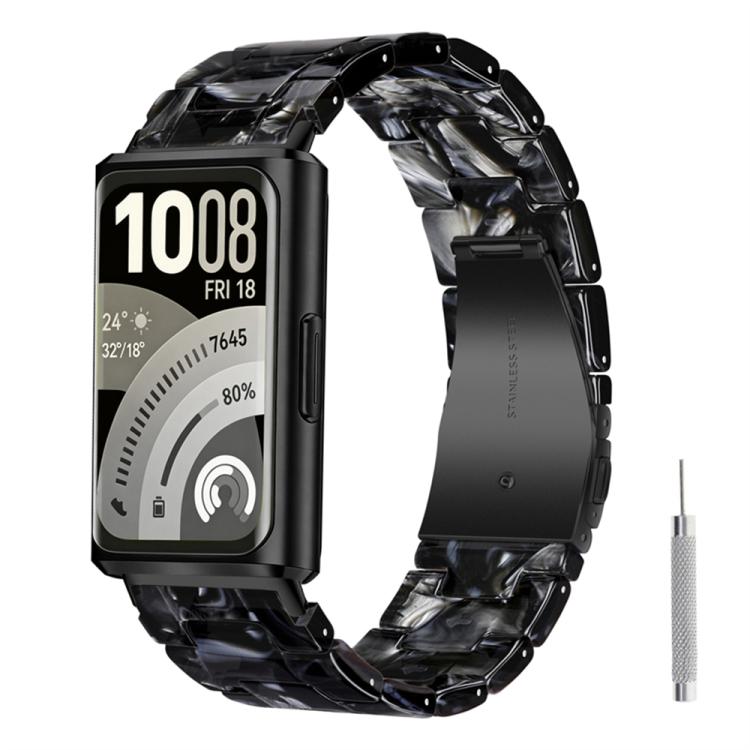 Butterfly Clasp Three Beads Resin Watch Band with Removal Tool, For Huawei Band 11 / Band 11 Pro