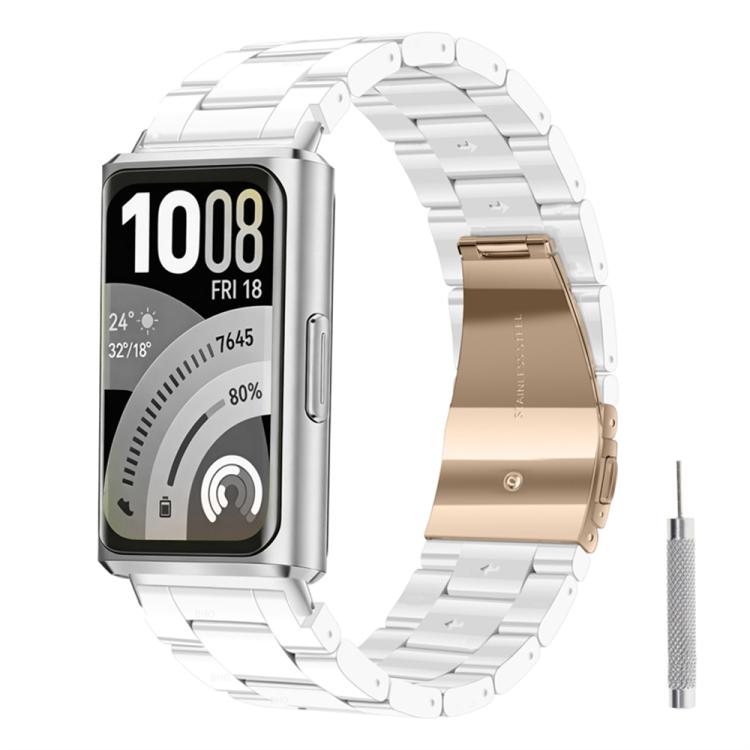 Butterfly Clasp Three Beads Resin Watch Band with Removal Tool, For Huawei Band 11 / Band 11 Pro