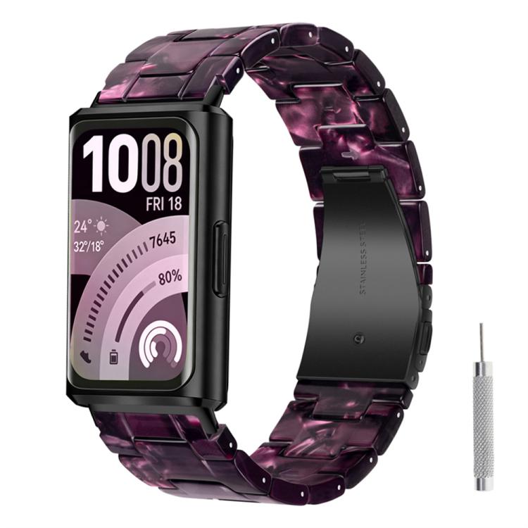 Butterfly Clasp Three Beads Resin Watch Band with Removal Tool, For Huawei Band 11 / Band 11 Pro