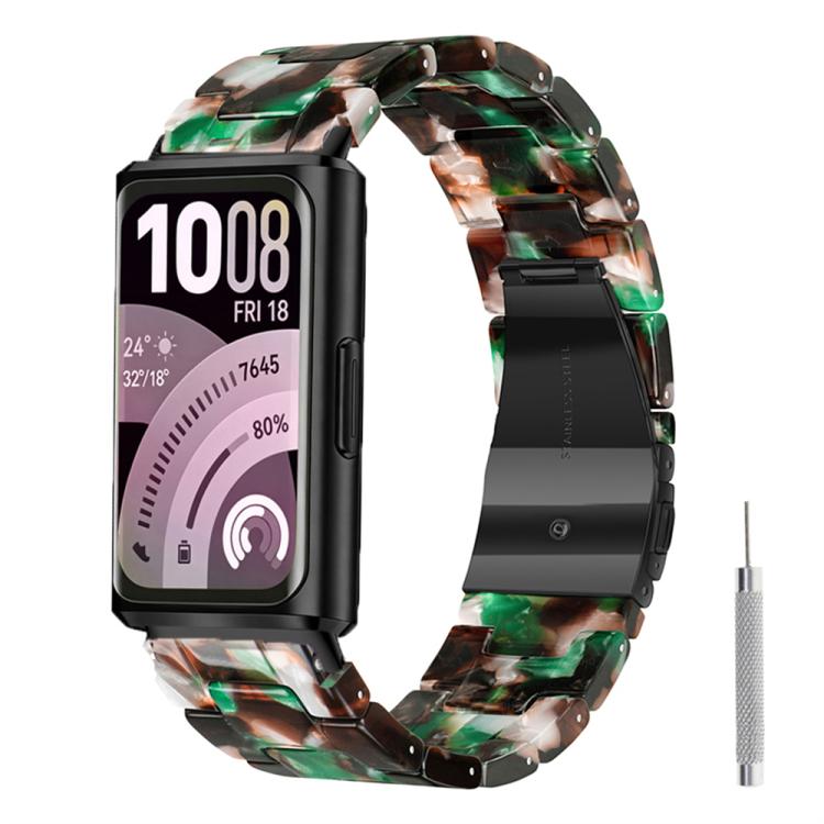 Butterfly Clasp Three Beads Resin Watch Band with Removal Tool, For Huawei Band 11 / Band 11 Pro
