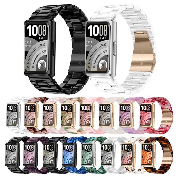 Butterfly Clasp Three Beads Resin Watch Band with Removal Tool, For Huawei Band 11 / Band 11 Pro