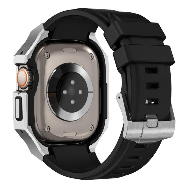Stainless Steel Protective Case Integrated Fluororubber Watch Band, For Apple Watch Ultra 3 / 2 / 1 49mm