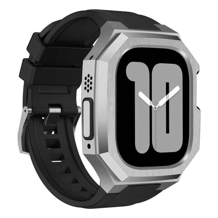 Stainless Steel Protective Case Integrated Fluororubber Watch Band, For Apple Watch Ultra 3 / 2 / 1 49mm