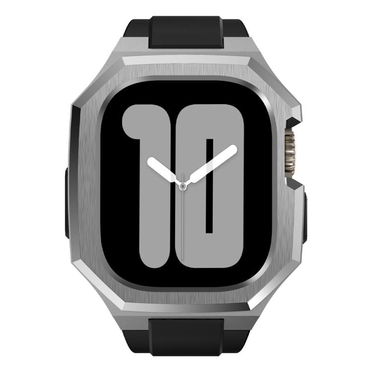 Stainless Steel Protective Case Integrated Fluororubber Watch Band, For Apple Watch Ultra 3 / 2 / 1 49mm