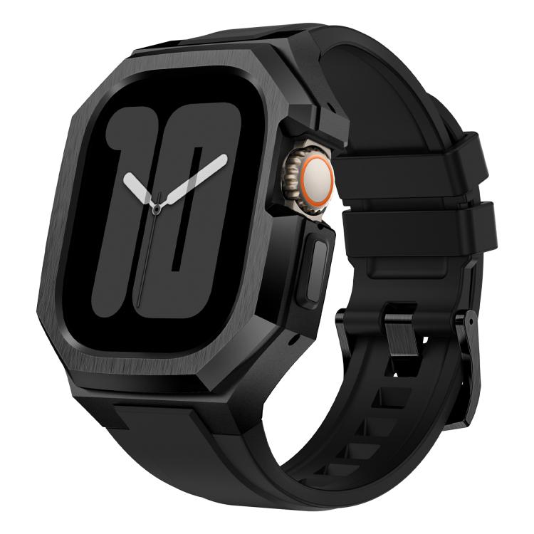 Stainless Steel Protective Case Integrated Fluororubber Watch Band, For Apple Watch Ultra 3 / 2 / 1 49mm
