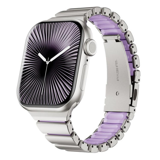 One Bead Waist Stainless Steel Folding Clasp Silicone Magnetic Watch Band, For Apple Watch 42mm / 41mm / 40mm / 38mm
