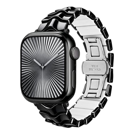 Arc Shadow Metal Hybrid Silicone Watch Band, For Apple Watch 46mm / 49mm / 45mm / 44mm, For Apple Watch 42mm / 41mm / 40mm / 38mm