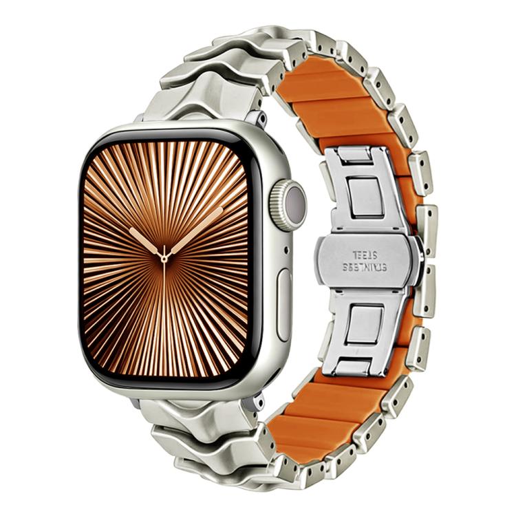 Arc Shadow Metal Hybrid Silicone Watch Band, For Apple Watch 46mm / 49mm / 45mm / 44mm, For Apple Watch 42mm / 41mm / 40mm / 38mm