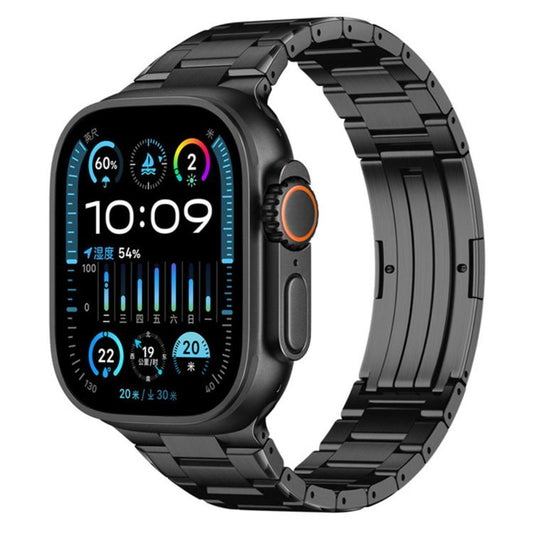 Double Press Folding Clasp Titanium Watch Band, For Apple Watch 46mm / 49mm / 45mm / 44mm