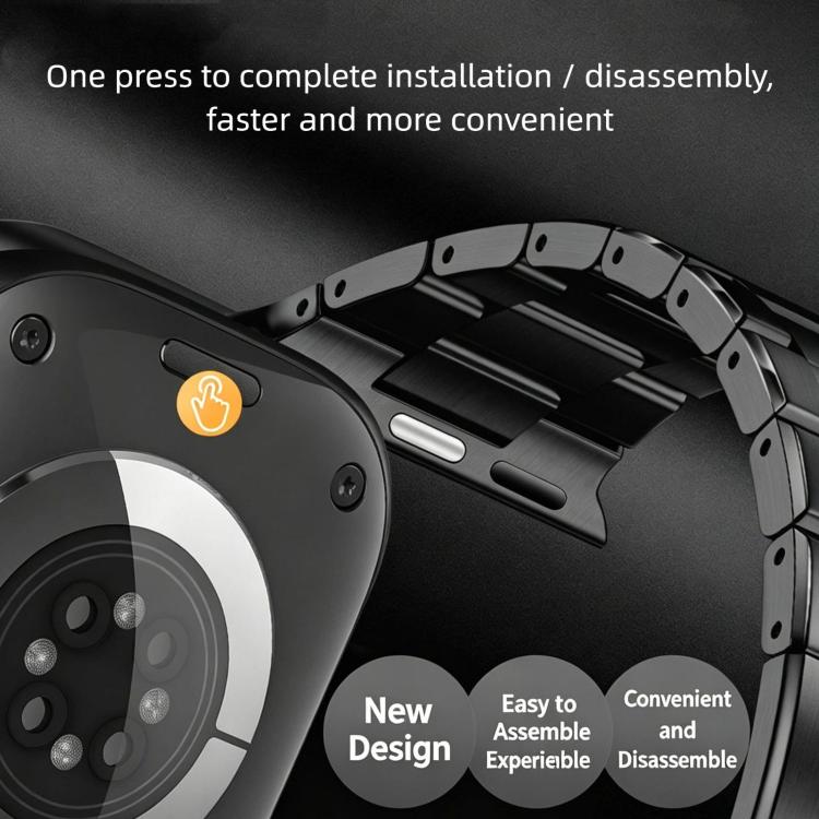 Double Press Folding Clasp Titanium Watch Band, For Apple Watch 46mm / 49mm / 45mm / 44mm