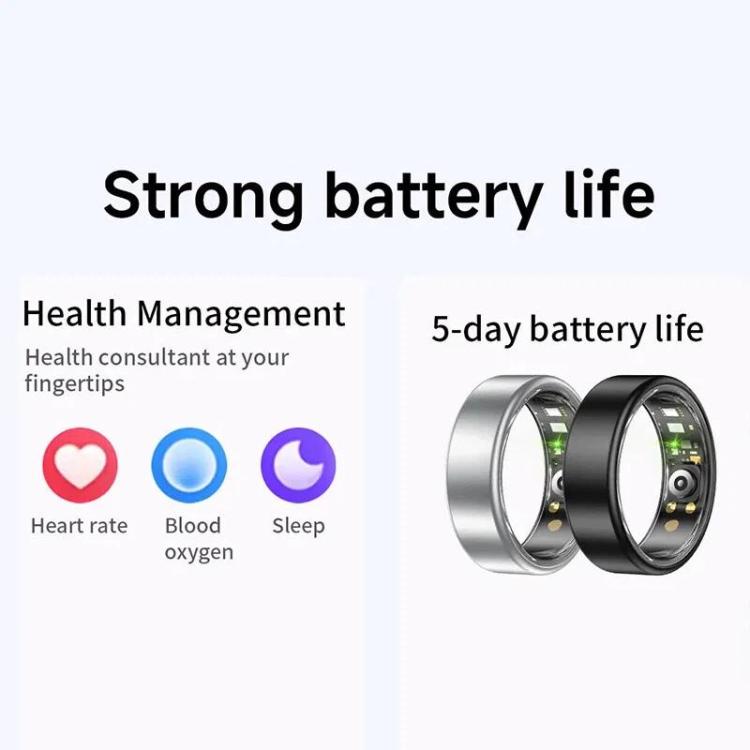 R88 Smart Ring Fitness Tracker, Supports Health Monitoring / Camera Control, Size 13, Size 14
