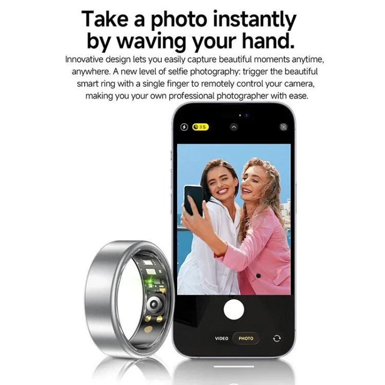R88 Smart Ring Fitness Tracker, Supports Health Monitoring / Camera Control, Size 7, Size 8, Size 9, Size 10, Size 11, Size 12